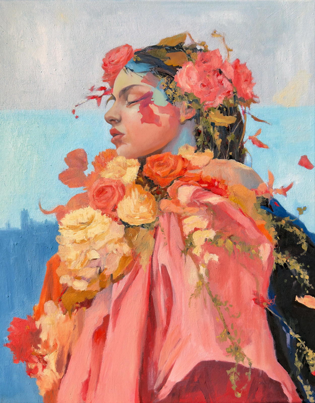 Flora’s Reverie — watercolour on paper by Robert Scholten