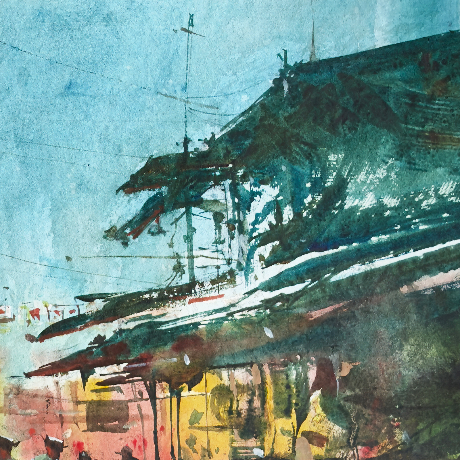 Market Under a Blue Sky — detail 2