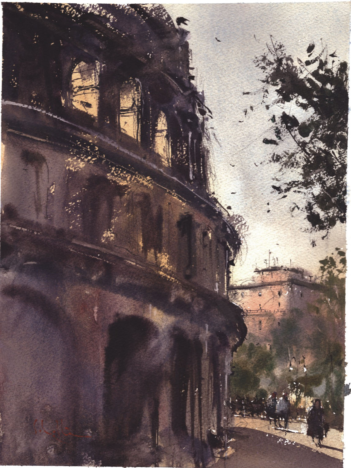 Colosseum watercolour by Robert Scholten