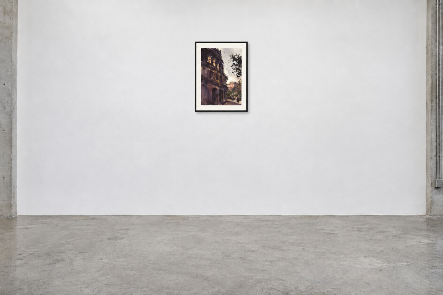 Illustrative gallery mockup of Colosseum in a small black frame above a concrete floor