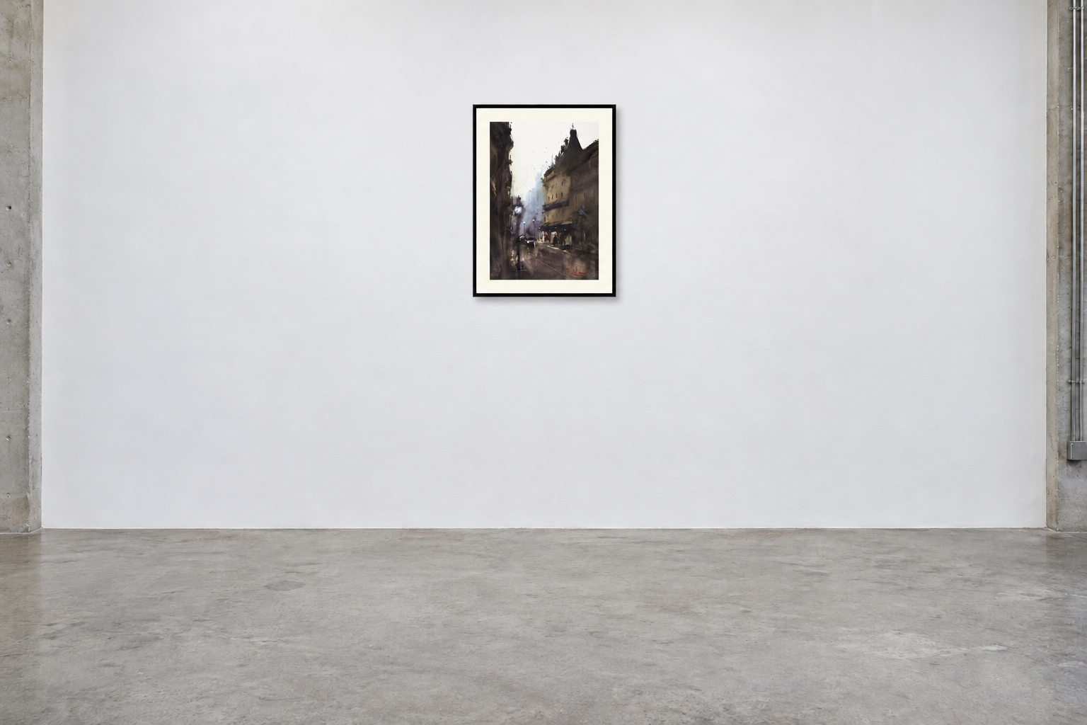 Dusk Approaches in an illustrative gallery setting with concrete floor