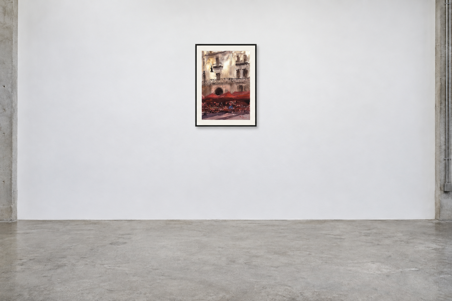 Palermo Cafe Life in an illustrative gallery setting with concrete floor
